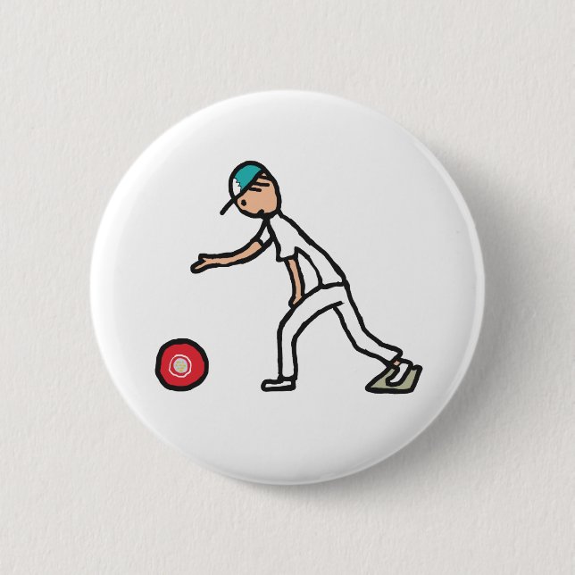 Lawn Bowls 6 Cm Round Badge (Front)