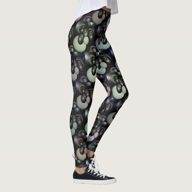 Lawn Bowls Abstract Art, Leggings (Right)