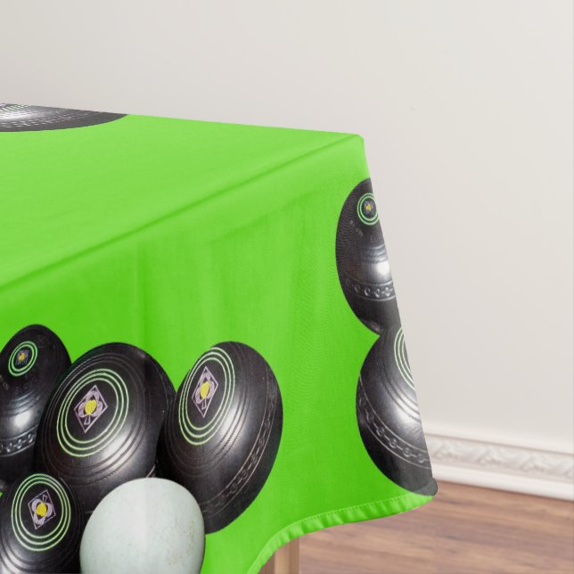 Lawn Bowls And Kitty On Green, Tablecloth (In Situ)