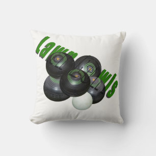 Lawn Bowls And Logo, Cushion