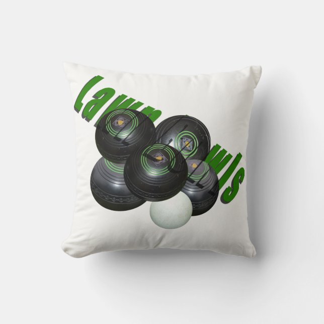Lawn Bowls And Logo, Cushion (Front)