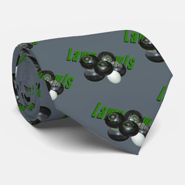 Lawn Bowls And Logo, Tie (Rolled)