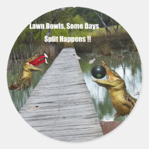 Lawn Bowls Australia Split Happens, Round Stickers