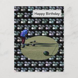 Lawn Bowls, Birthday PostCard, Postcard