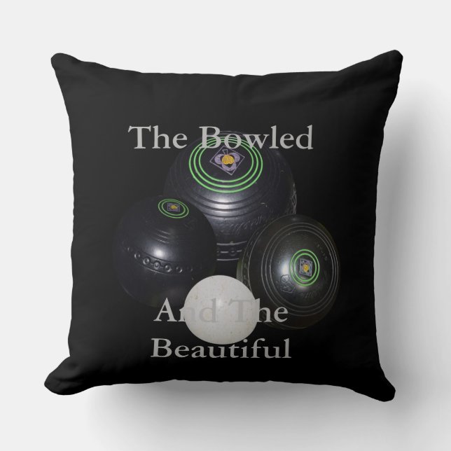 Lawn Bowls Bowled And Beautiful, Cushion (Front)