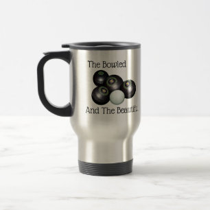 Lawn Bowls Bowled Beautiful Logo, Travel Mug