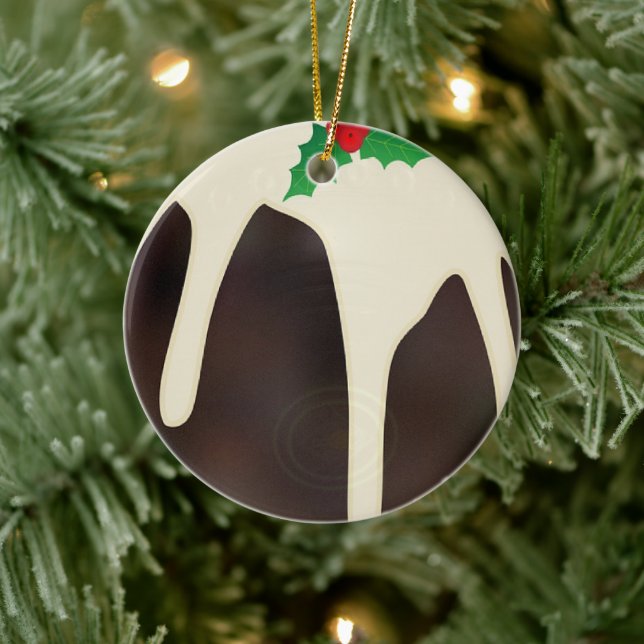 Lawn Bowls Christmas Pudding, Ceramic Tree Decoration (Tree)