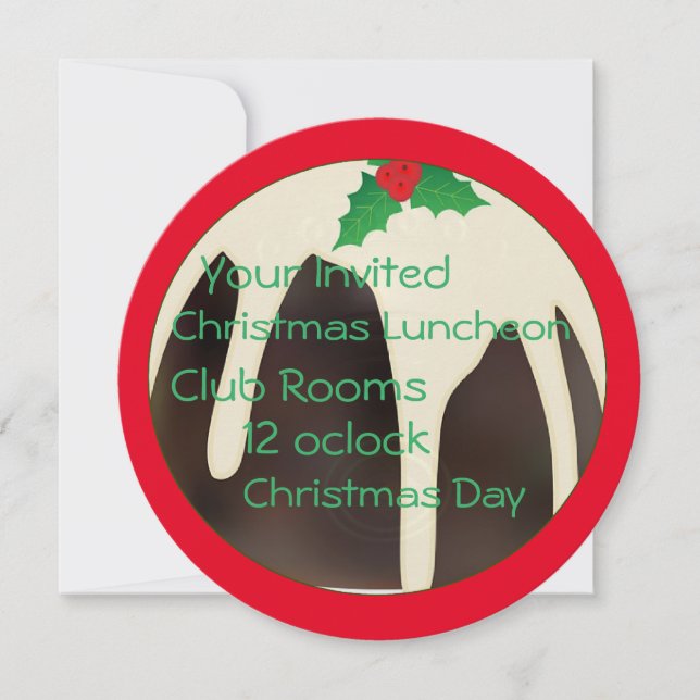 Lawn Bowls Christmas Pudding, Invitation (Front)