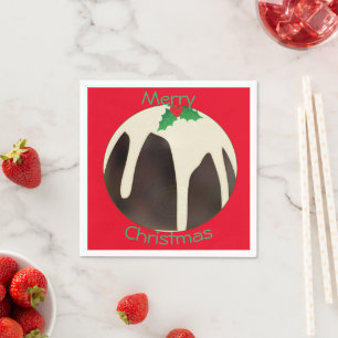 Lawn Bowls Christmas Pudding, Napkin