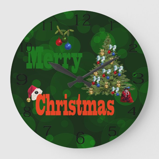 Lawn Bowls, Christmas Wall Clock (Front)