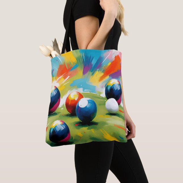 Lawn Bowls Color Splash,  Tote Bag (Close Up)
