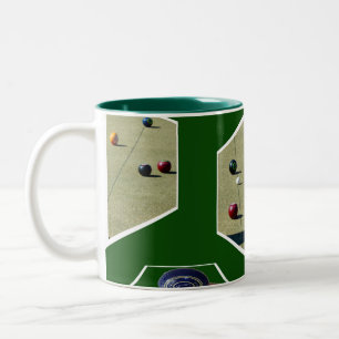 Lawn Bowls Dimensional Art, Two-Tone Coffee Mug