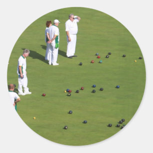 Lawn Bowls England Classic Round Sticker