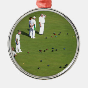 Lawn Bowls England Metal Tree Decoration