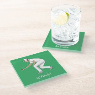 Lawn Bowls Glass Coaster
