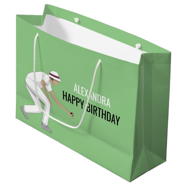 Lawn Bowls Large Gift Bag (Front Angled)