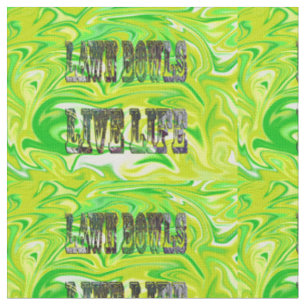 Lawn Bowls Live Life Logo On Green Marble, Fabric