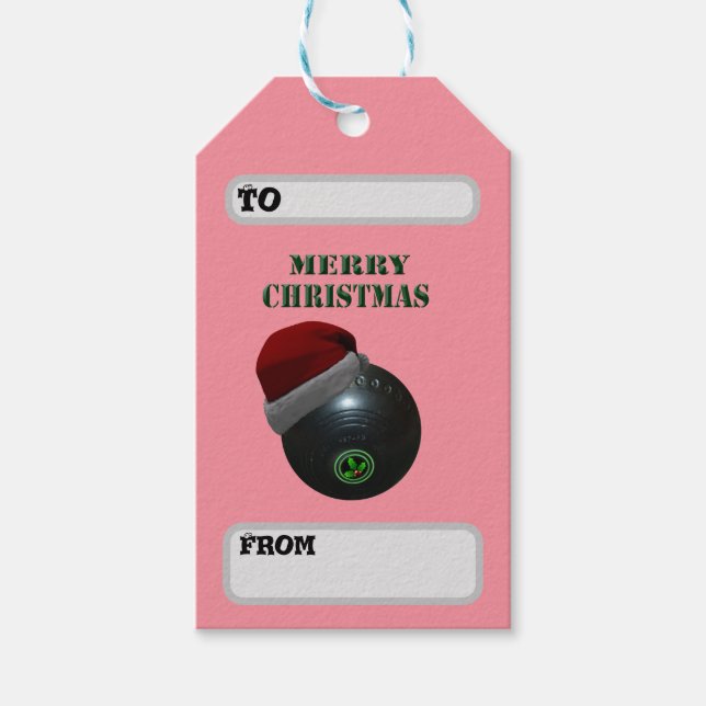 Lawn Bowls Merry Christmas, Gift Tags (Front)