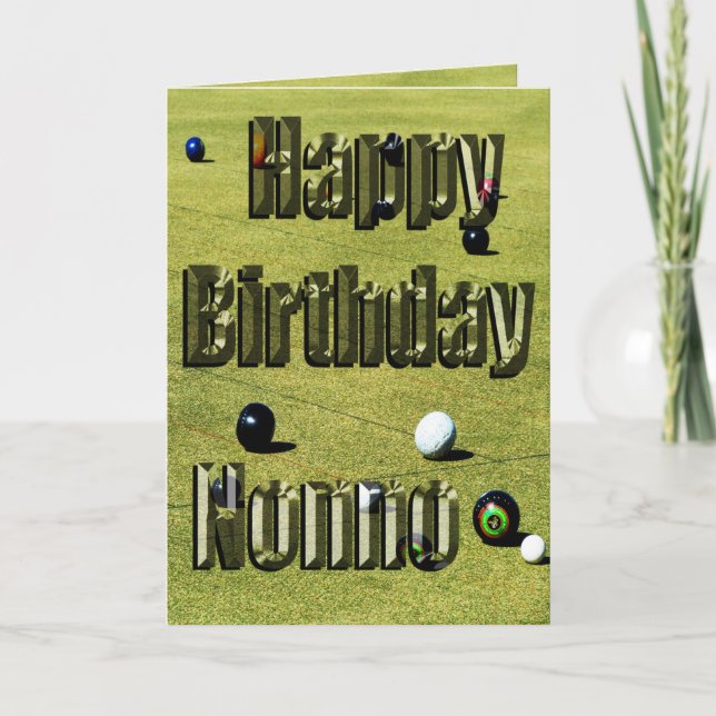 Lawn Bowls Nonno Birthday Card, Card (Front)