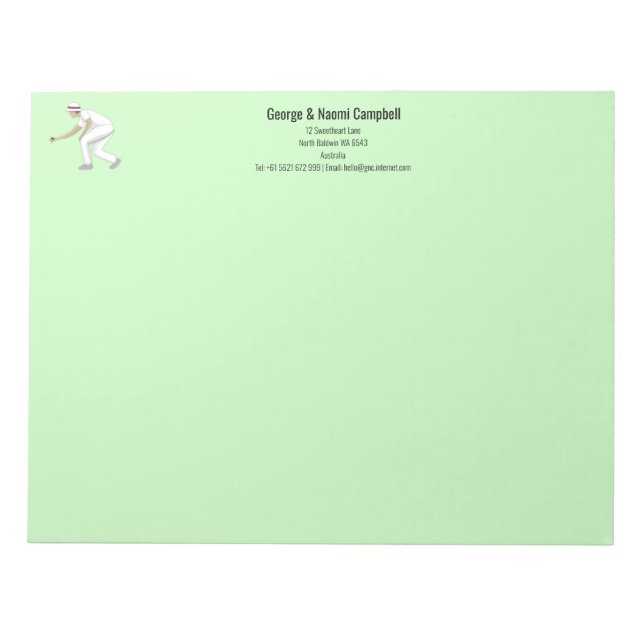 Lawn Bowls Notepad (Front)