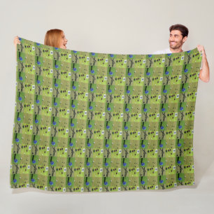 Lawn Bowls Photo Collage Pattern, Fleece Blanket