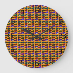Lawn Bowls Pop Art Pattern, Large Clock