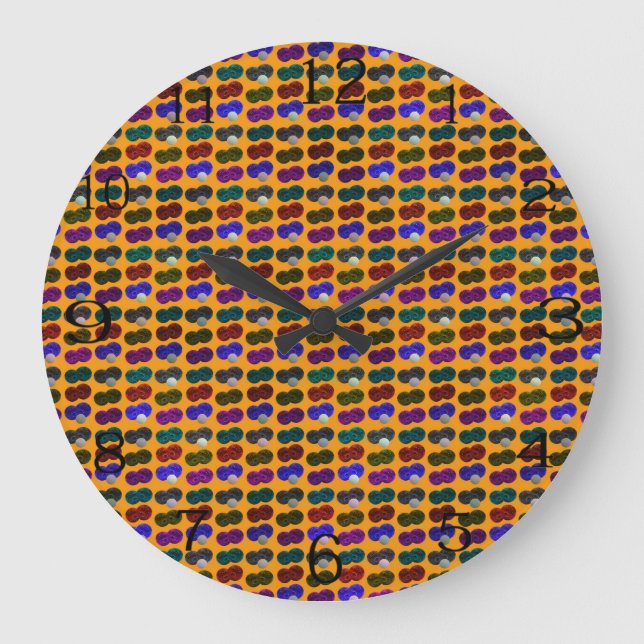 Lawn Bowls Pop Art Pattern, Large Clock (Front)