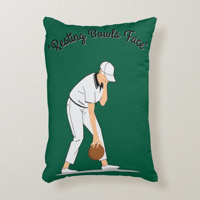 Lawn Bowls: Resting Bowls Face Decorative Cushion (Front(Vertical))