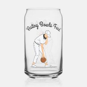 Lawn Bowls: Resting Bowls Face, Funny  Can Glass