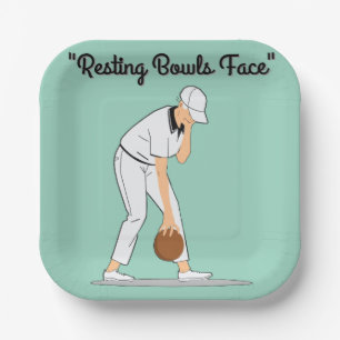 Lawn Bowls: Resting Bowls Face Paper Plate