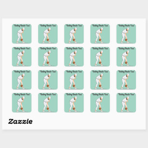 Lawn Bowls: Resting Bowls Face Square Sticker