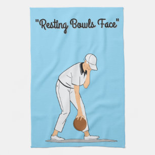 Lawn Bowls: Resting Bowls Face Tea Towel