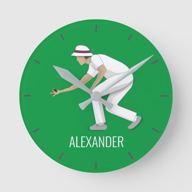 Lawn Bowls Round Clock (Front)
