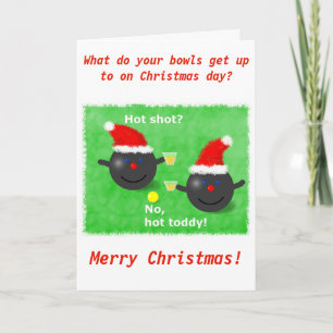 Lawn Bowls, Short mat bowls Christmas card