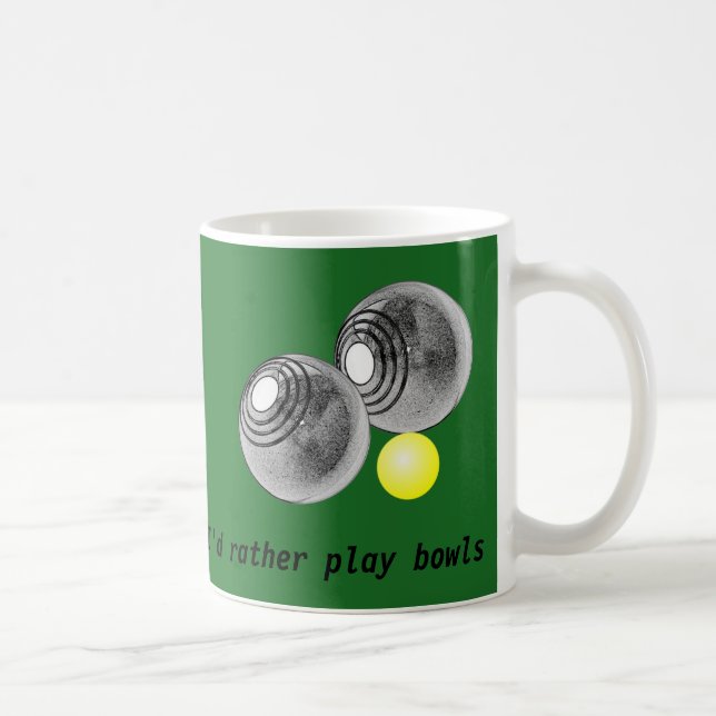 Lawn bowls, short mat bowls mug (Right)