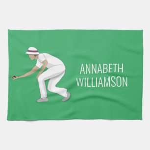 Lawn Bowls Tea Towel