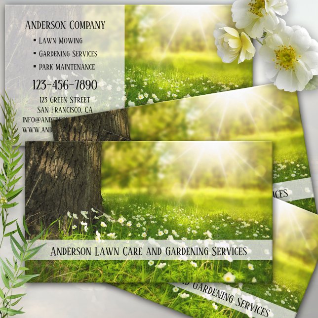 Lawn Care and Gardening Business Card (Creator Uploaded)