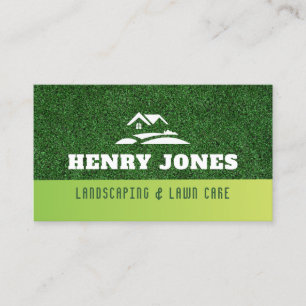 lawn care and landscaping green business card