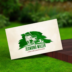 Lawn care and landscaping - lawnmower business card