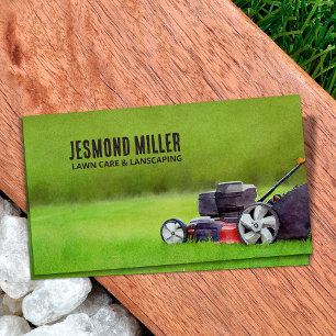Lawn care and landscaping - watercolor art business card