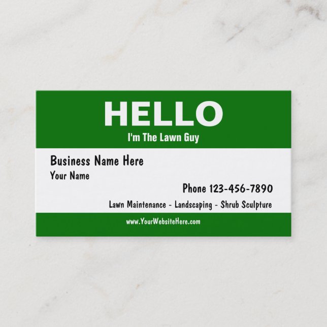 Lawn Care Business Cards (Front)