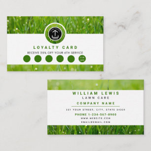 Lawn Care Business Logo Landscaping Loyalty Card