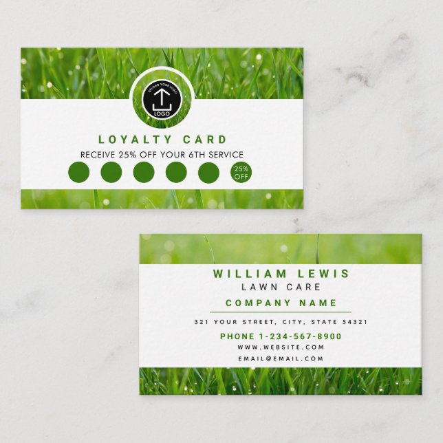 Lawn Care Business Logo Landscaping Loyalty Card (Front/Back)