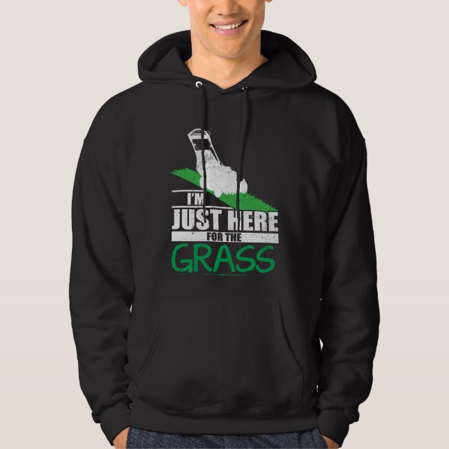 Lawn Care Funny Lawn Mower Grass Mowing Hoodie (Front)