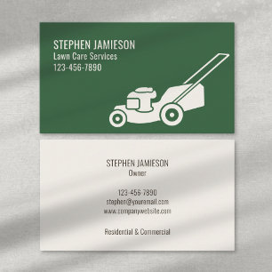 Lawn Care Garden Maintenance Mower Modern Business Card