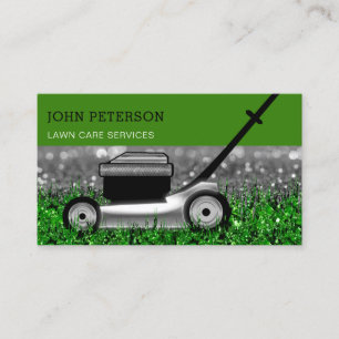 Lawn Care Gardening Grass Cutting Service Silver Business Card