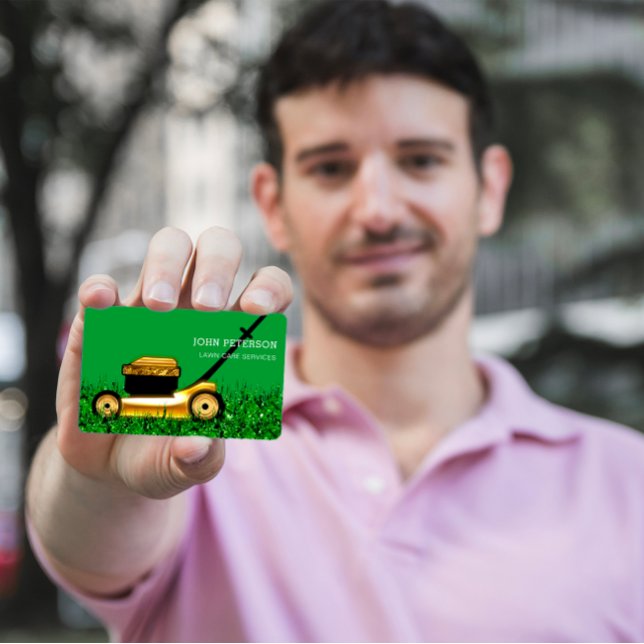 Lawn Care Gardening Grass Cutting Services Green Business Card (Lawn Care Gardening Grass Cutting Services Green Business Card)