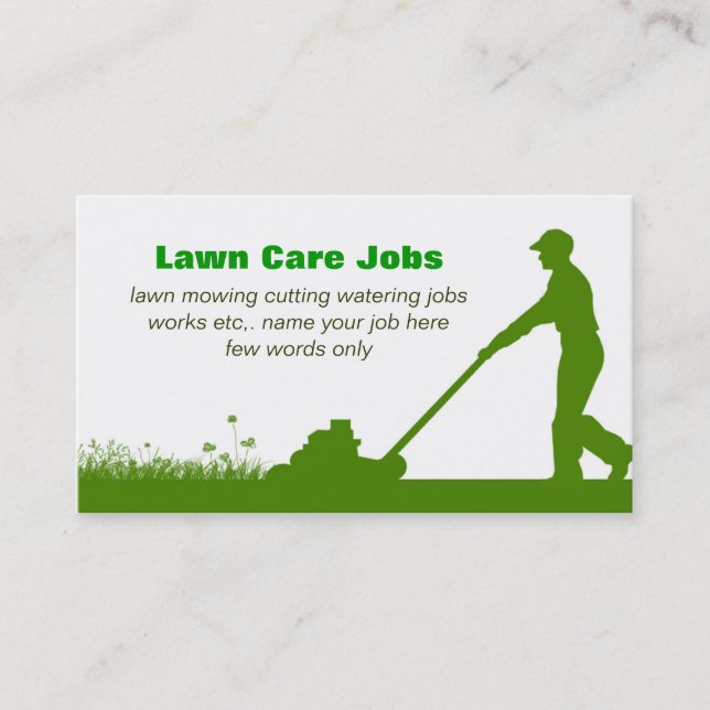 lawn care grass cutting business card (Front)