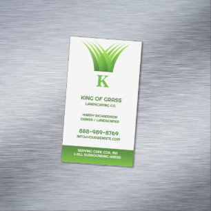 Lawn Care Grass Logo Magnetic Business Card