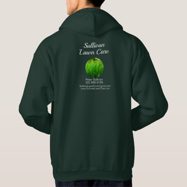 Lawn Care Grass Mowing Business Hoodie (Back)